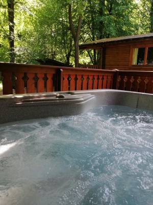 Enjoy a soak in the hot tub